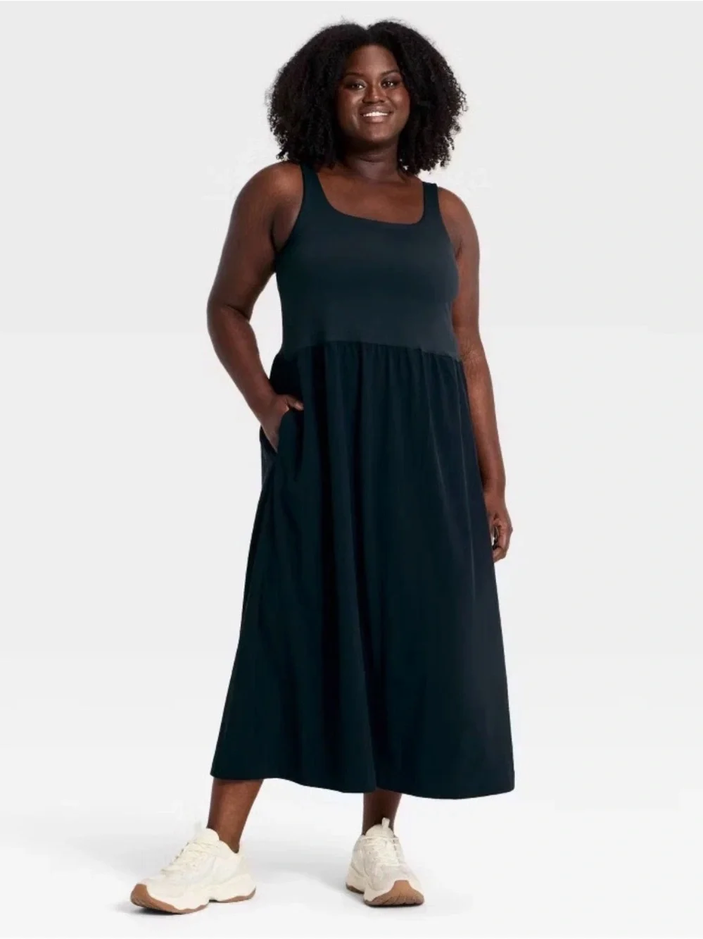 All In Motion Black Travel Dress XXL | Airport Athleisure UPF 50+ Pockets NWT - Picture 3 of 6